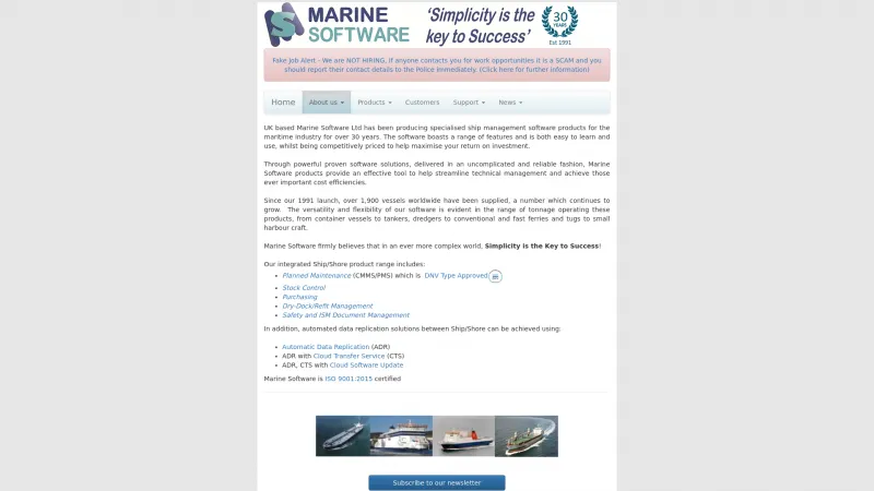 Homepage of Marine Software