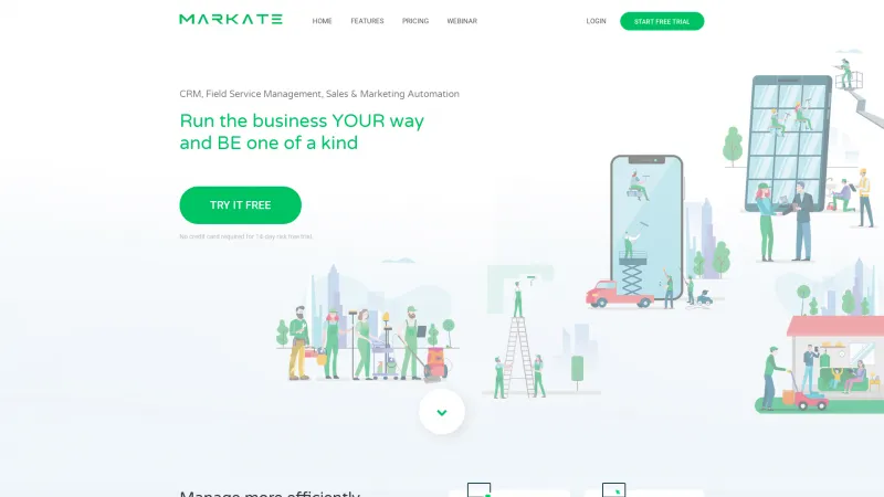 Homepage of Markate