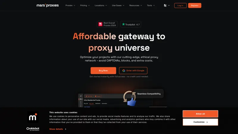 Homepage of MarsProxies