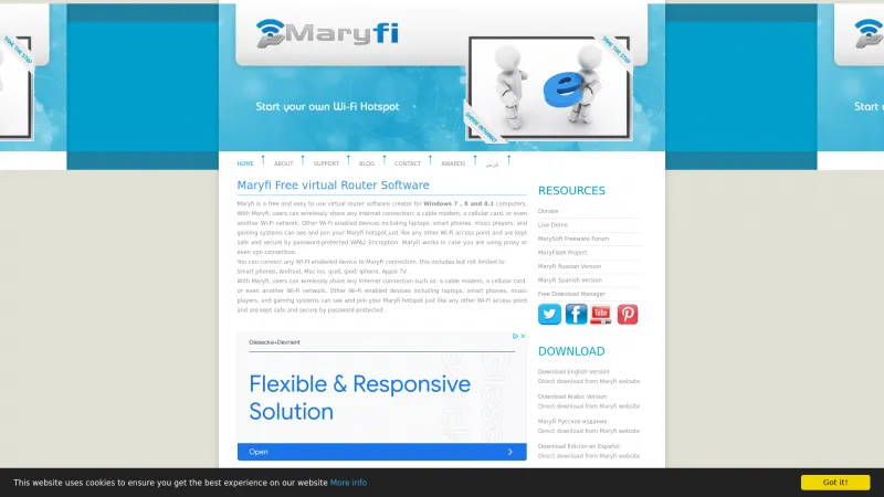 Homepage of Maryfi