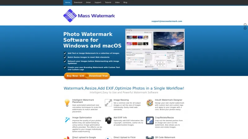 Homepage of Mass Watermark