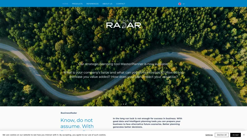 Homepage of BusinessRadar