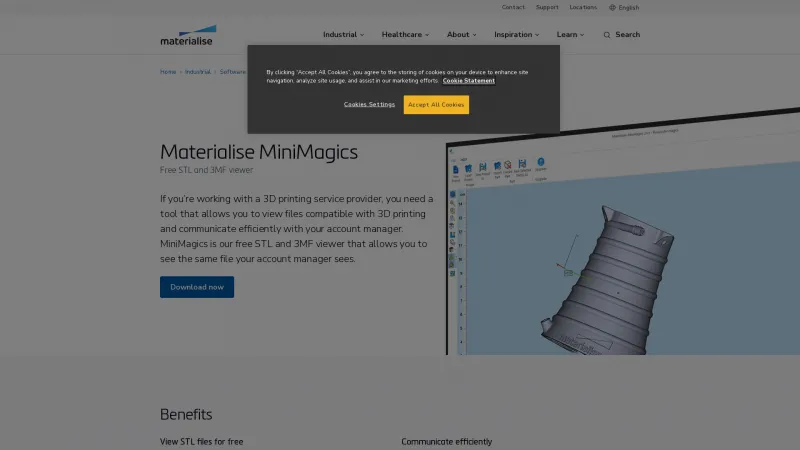 Homepage of Materialise MiniMagics