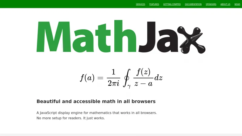 Homepage of MathJax