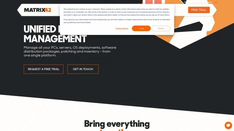 Homepage of Matrix42 Unified Endpoint Management