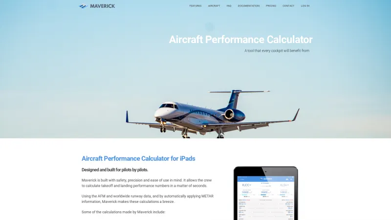 Homepage of Maverick