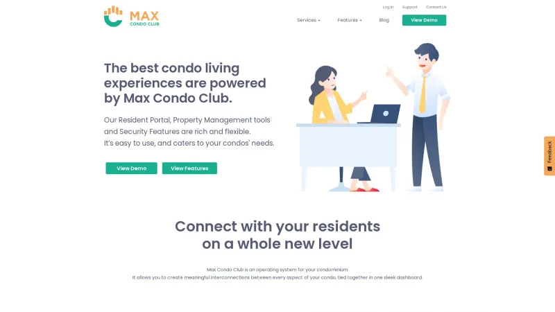 Homepage of Max Condo Club