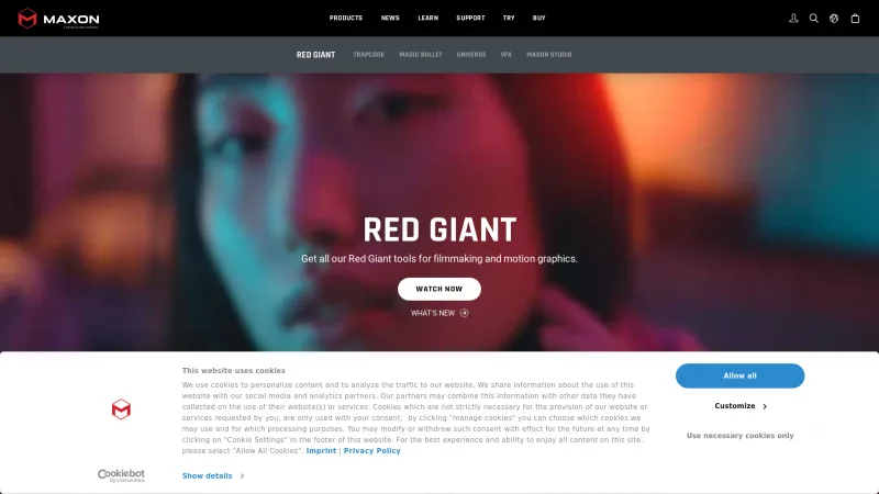 Homepage of Red Giant Complete