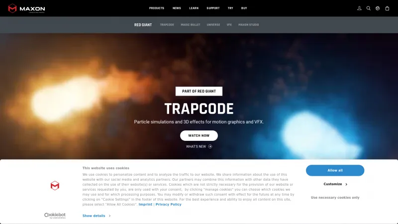 Homepage of Trapcode Suite