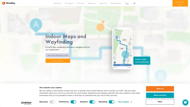 Homepage of MazeMap