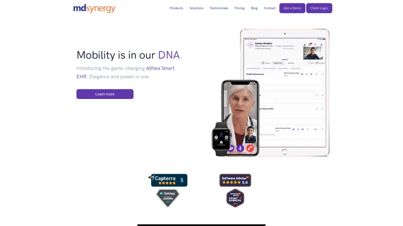 Homepage of MD Synergy