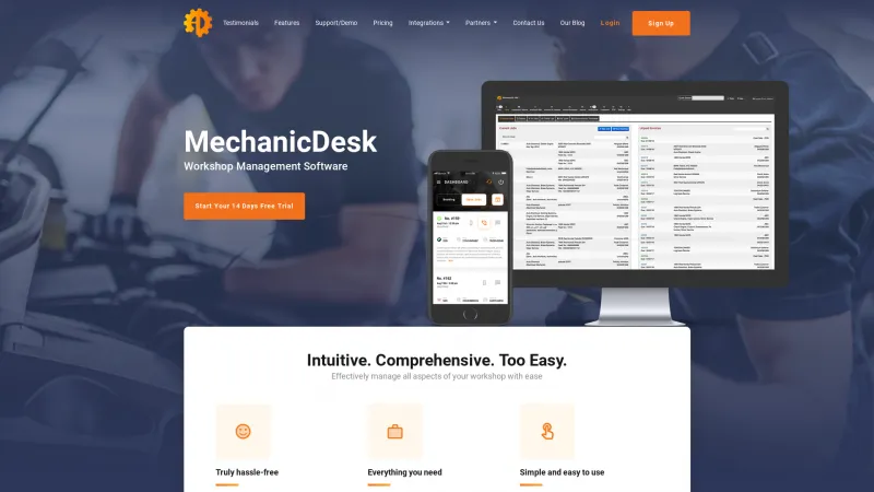 Homepage of MechanicDesk