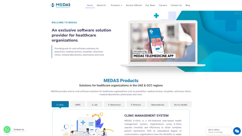 Homepage of MEDAS HIMS