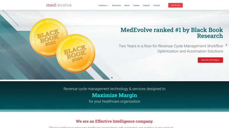 Homepage of MedEvolve