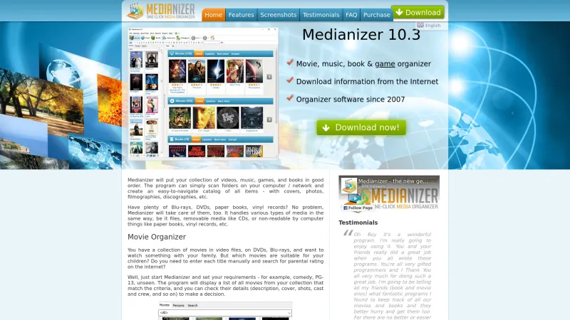 Homepage of Medianizer