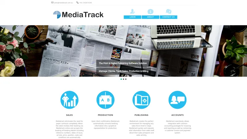 Homepage of Mediatrack