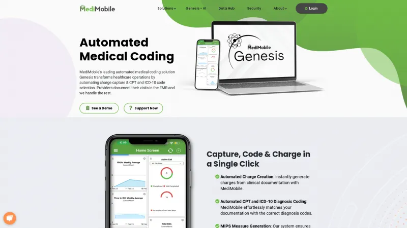 Homepage of MediMobile