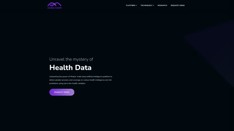 Homepage of Medius Health