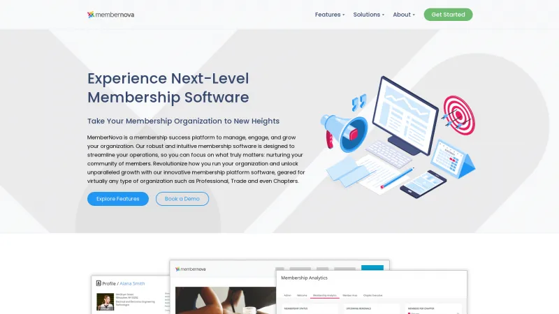 Homepage of MemberNova