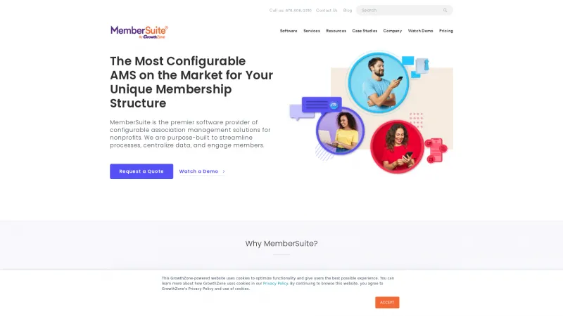 Homepage of MemberSuite