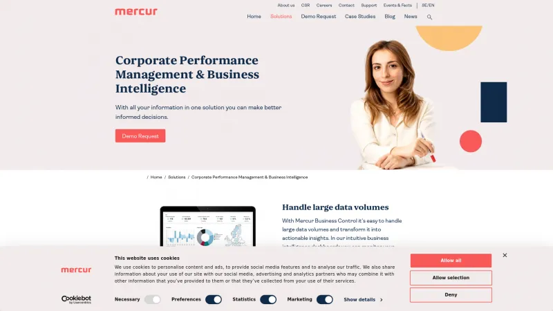 Homepage of Mercur Business Control