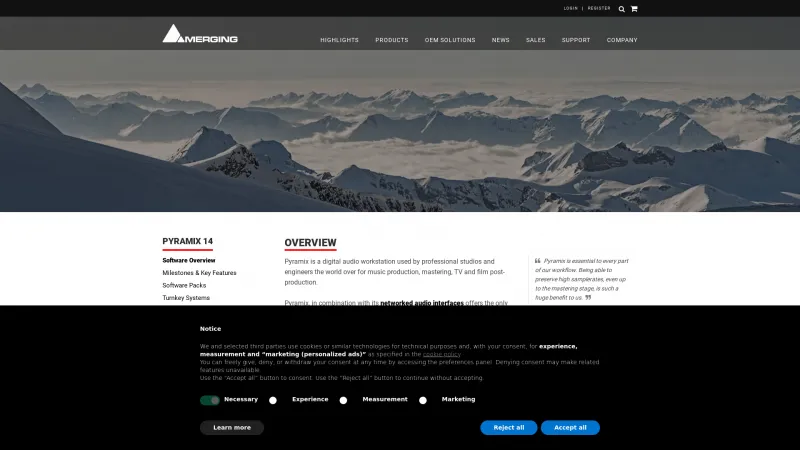 Homepage of Pyramix