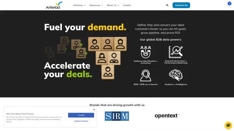 Homepage of MeritB2B