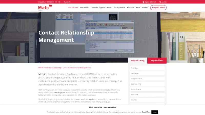 Homepage of Merlin CRM