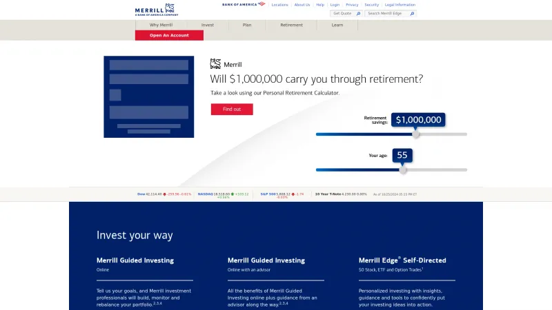 Homepage of Merrill Edge