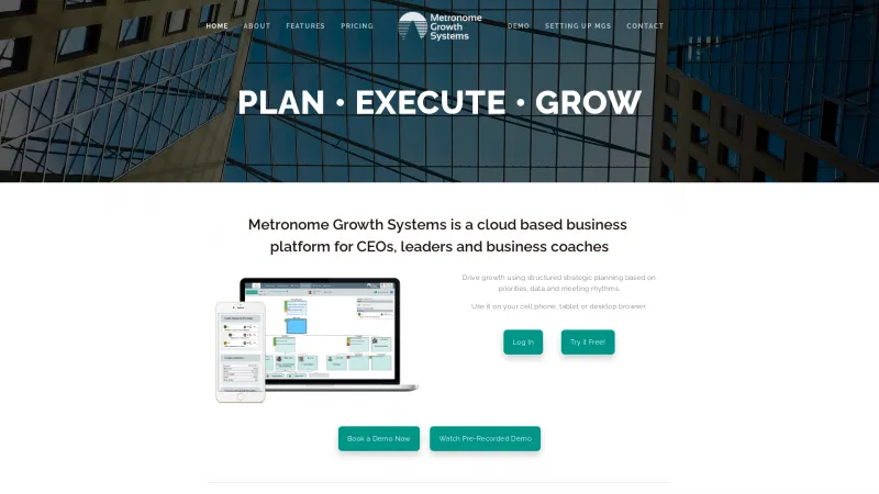 Homepage of Metronome Growth Systems