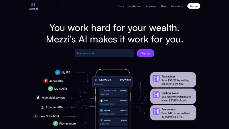 Homepage of Mezzi