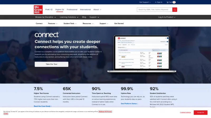 Homepage of McGraw-Hill Connect