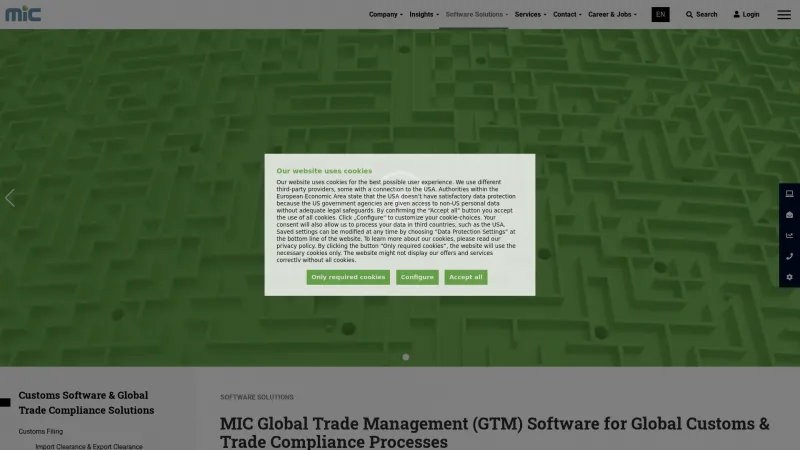 Homepage of MIC Global Trade Management