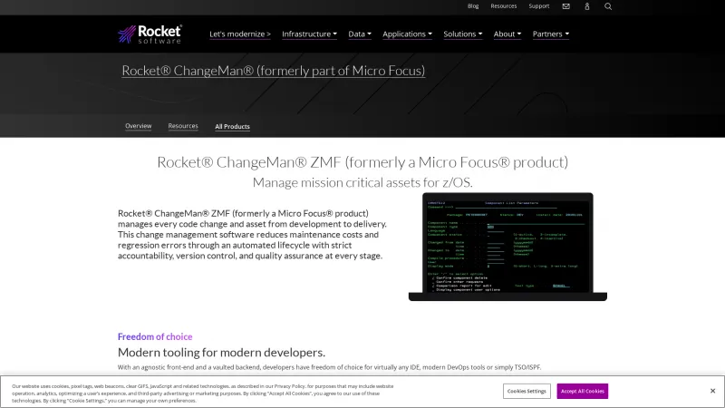 Homepage of ChangeMan ZMF