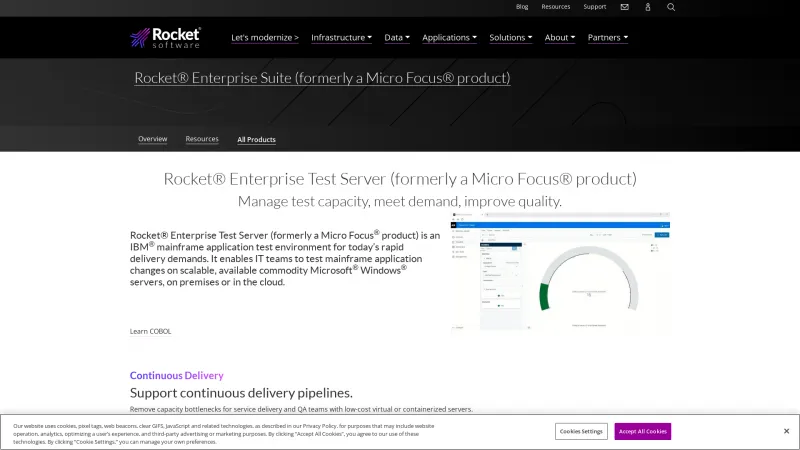 Homepage of Micro Focus Enterprise Test Server