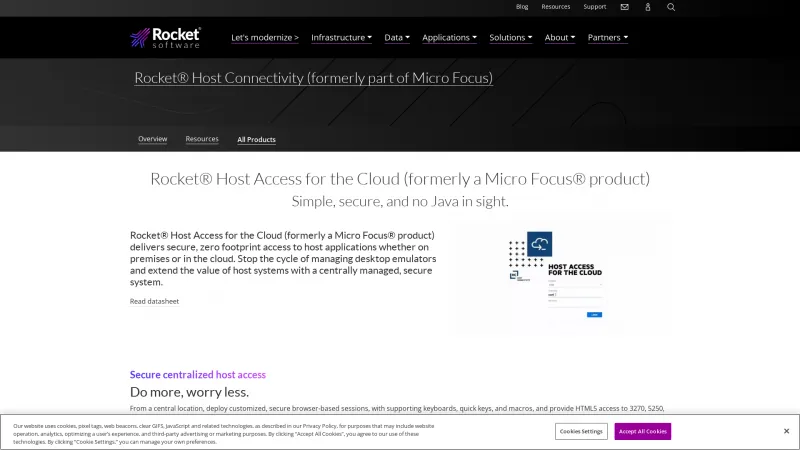 Homepage of OpenText Host Access for the Cloud