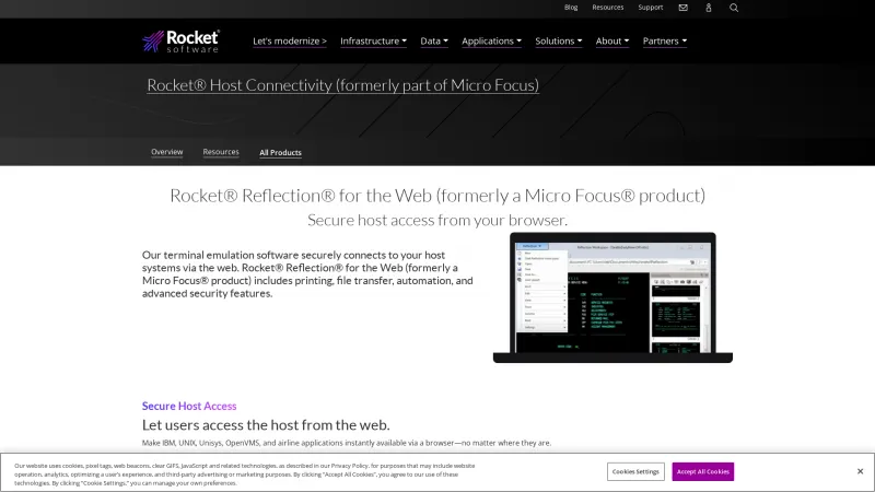 Homepage of OpenText Reflection for the Web