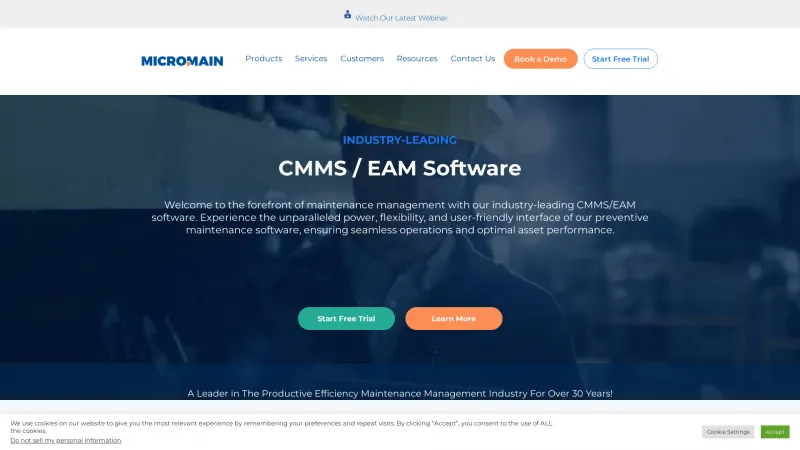 Homepage of MicroMain