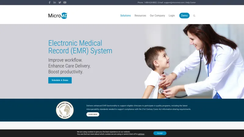 Homepage of MicroMD EMR