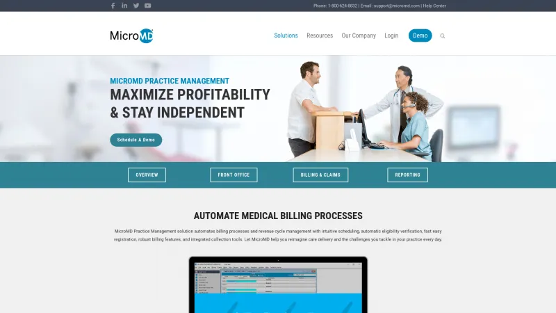 Homepage of MicroMD PM