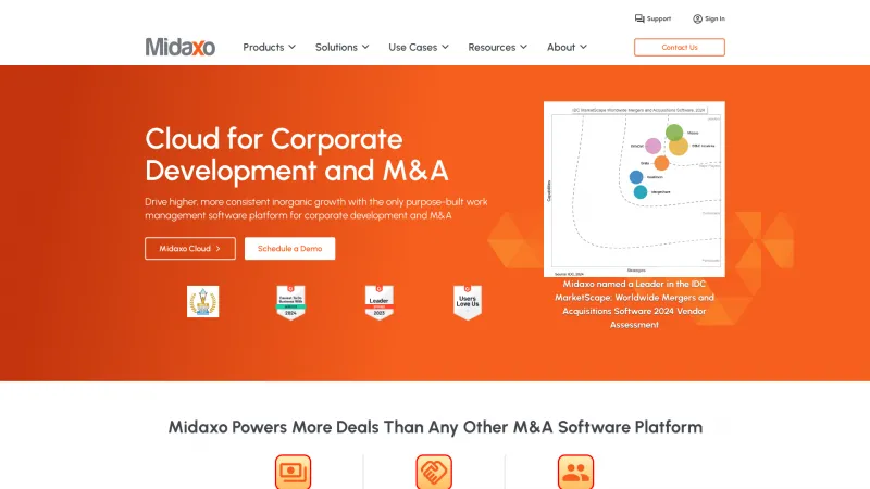 Homepage of Midaxo