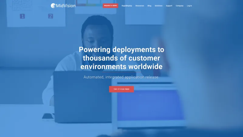 Homepage of RapidDeploy