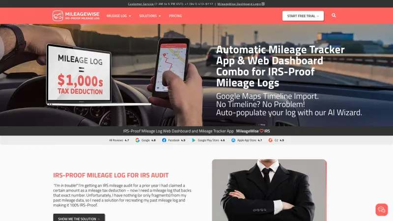 Homepage of MileageWise