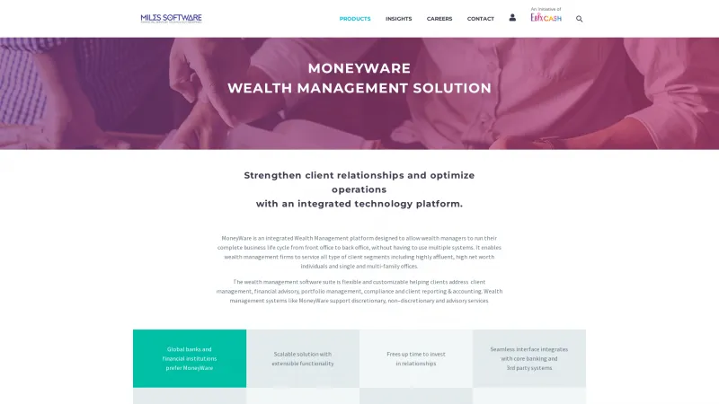 Homepage of MoneyWare