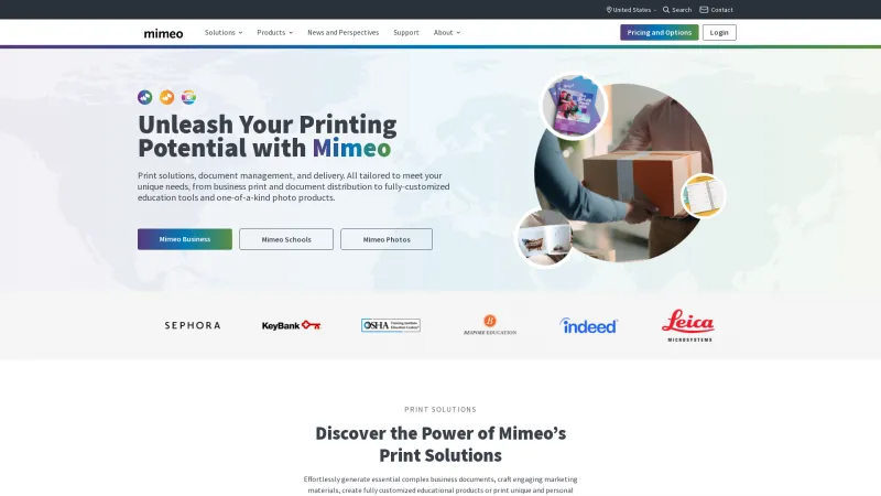 Homepage of Mimeo