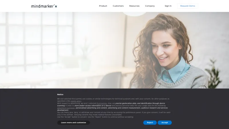 Homepage of Mindmarker