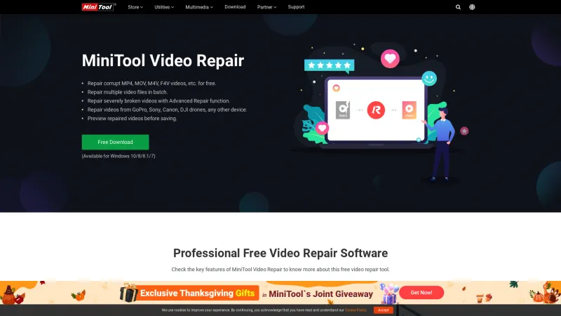 Homepage of MiniTool Video Repair