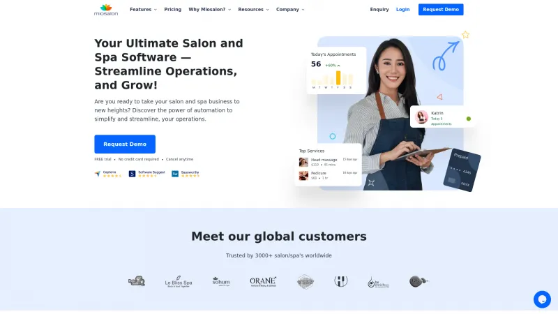 Homepage of MioSalon