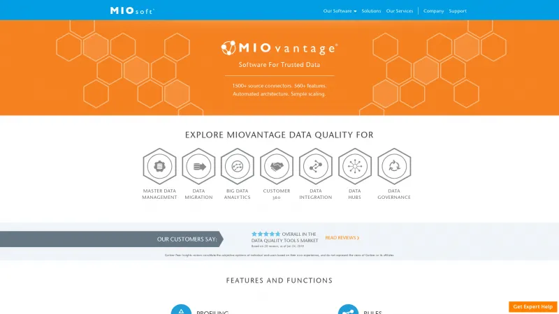 Homepage of MIOvantage