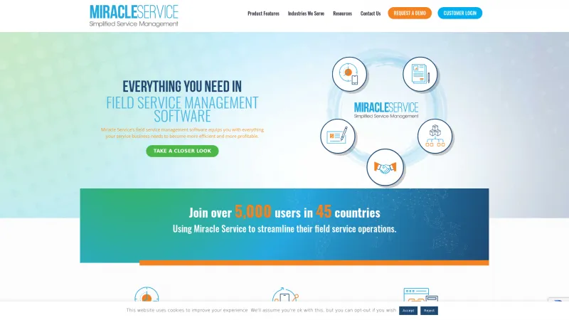 Homepage of Miracle Service